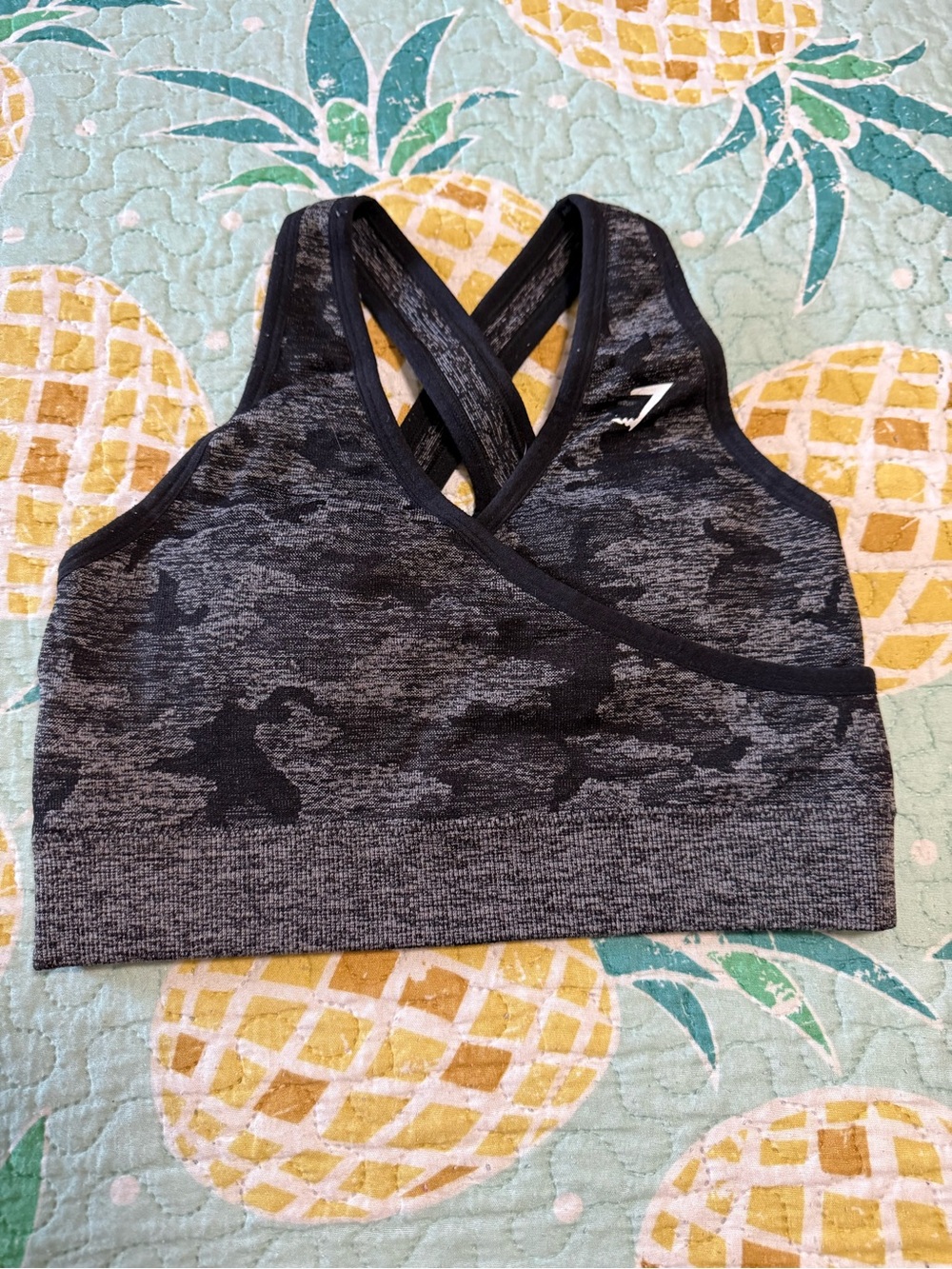 Gymshark Heather Black Seamless Racerback Sports Bra